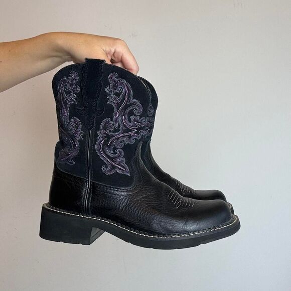 Ariat Shoes - Ariat Cowboy Western Square toe and square heel black leather boots